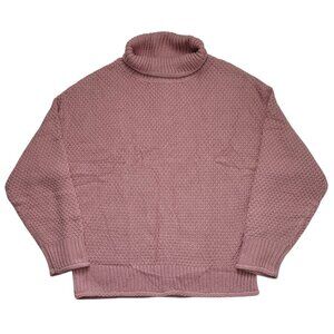 ZESICA Oversized Turtleneck Knit Sweater Dusty Rose Pink Womens Size XL